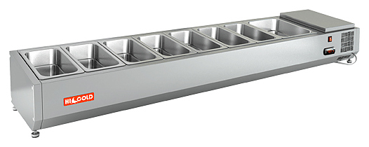 Витрина настольная HICOLD VRTO 4 1835х385х248мм